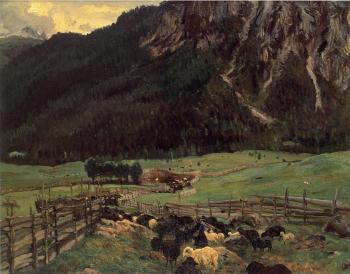 約翰 辛格 薩金特 Sheepfold in the Tirol